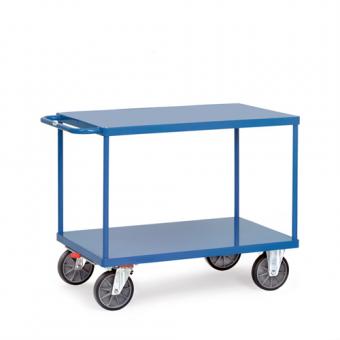 fetra Tischwagen mit 2 Stahlblechladeflächen 1 | TPE Bereifung