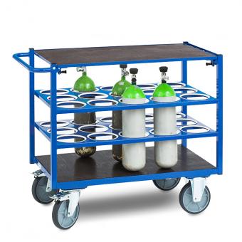 Sauerstoffflaschen - Transportwagen mit einteiligem Deckel - abschließbar ( Ringöse für Vorhangschloss ) 