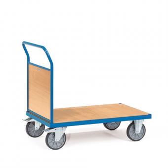 fetra Stirnwandwagen mit Holzfüllung 2 | blaugraue Elastic Bereifung