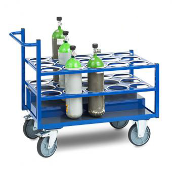 Sauerstoffflaschen - Transportwagen mit Stufenaufnahme für Füllstation 1 | Elastic Bereifung