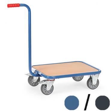 fetra Griffroller 4-Rad Holzladefläche ( brillantblau oder anthrazitgrau ) 1 | TPE Bereifung