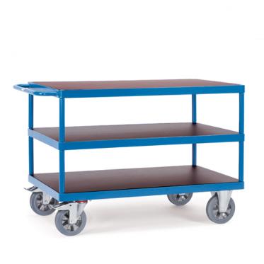 fetra Tischwagen schwerlast 1.200 kg mit 3 Holzladeflächen SuperMultiVario 