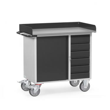 fetra Werkstattwagen Schrank u 6 Schubladen m Abrollrand 
