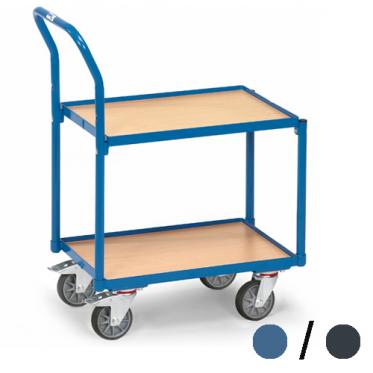 fetra Etagen-Roller mit Schiebebügel 2 Böden Abstand 400 mm 1 | TPE Bereifung