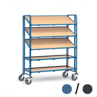 fetra Eurokasten-Wagen 5 variabel einschraubbare Böden 1250 x 610 mm 