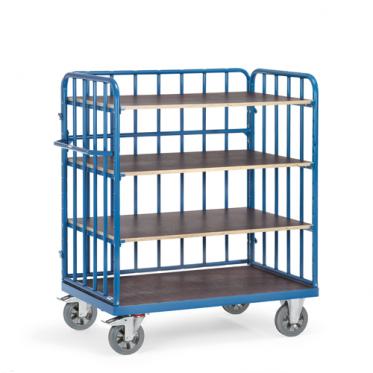 fetra Etagenwagen schwerlast 1200 kg 3-seitig Gitterwände Höhe 1580 mm SuperMultiVario 