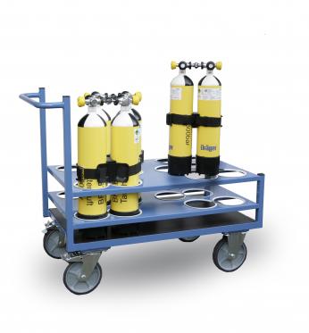 Atemluftflaschen - Transportwagen offen  für Tauch - Atemluftpakete 