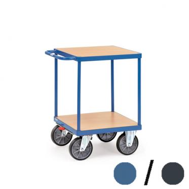 fetra Tischwagen mit 2 Holzladeflächen ( brillantblau oder anthrazitgrau ) 