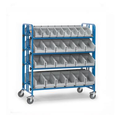 fetra Montagewagen beidseitig mit bis zu 35° neigbaren Böden und Sichlagerkästen 