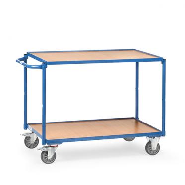 fetra Tischwagen 2 Böden mit Abrollrand Griff waagerecht 