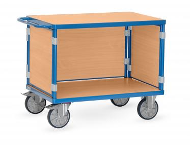 fetra Dreiwand-Tischwagen mit 2 Böden, 2 Stirnwänden und 1 Längswand 