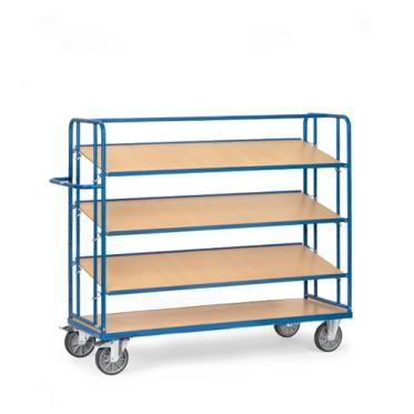 fetra Etagenwagen mit 3 verstellbaren Böden 1.560 mm hoch 1 | TPE Bereifung