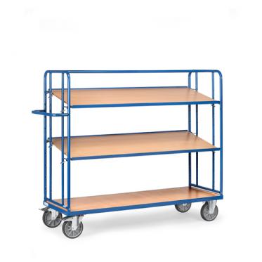 fetra Etagenwagen mit 2 verstellbaren Böden 1.560 mm hoch 2 | TPE Bereifung