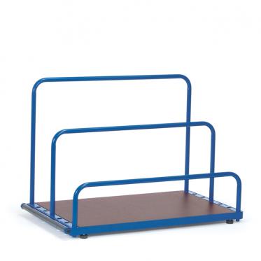 fetra Plattenständer variabel einsteckbare Bügel mit Anlaufrolle 1