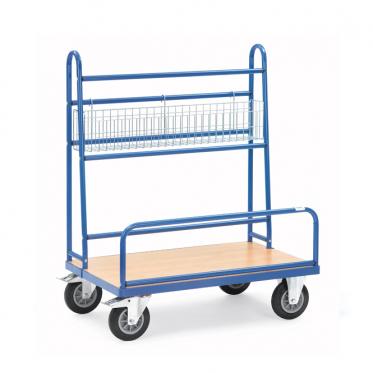 fetra Plattenwagen mit festen Rohrbügeln Drahtkorb für Kleinteile 