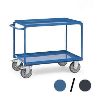 fetra Tischwagen mit 2 öldichten Wannen ( brillantblau oder anthrazitgrau ) 1 | TPE Bereifung