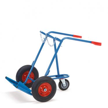 fetra Stahlflaschenkarre für 2 Flaschen 40-50 Liter m Stützlenkrolle 