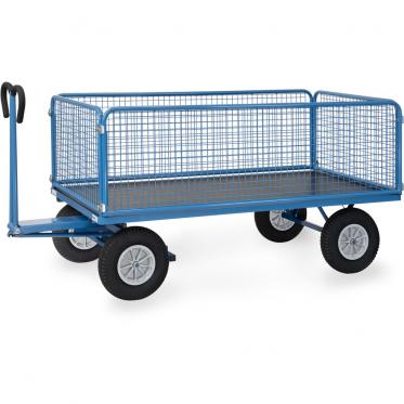 fetra Handpritschenwagen mit Drahtgitterwänden 600 mm hoch 