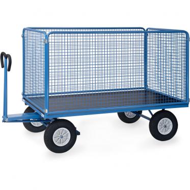 fetra Handpritschenwagen mit Drahtgitterwänden 1000 mm hoch 
