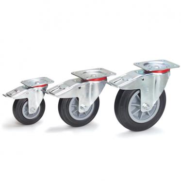 Lenkrollen mit Feststeller Vollgummi 3