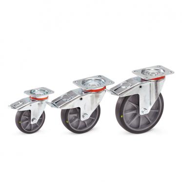 Lenkrollen mit Feststellern "Doppelstop"TPE ESD Bereifung 