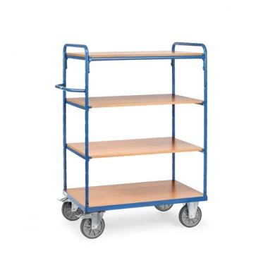 fetra Etagenwagen mit 4 Böden Gesamthöhe bis 1.550 mm 1 | TPE Bereifung