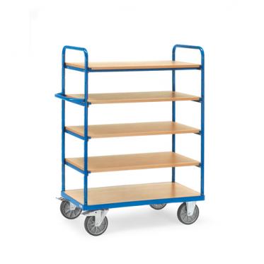 fetra Etagenwagen mit 5 Böden Gesamthöhe bis 1.550 mm 2 | Luftbereifung