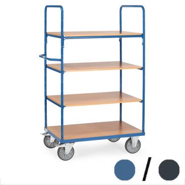 fetra Etagenwagen mit 4 Böden Gesamthöhe 1.800 mm 1 | TPE Bereifung