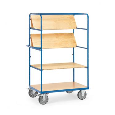 fetra Etagenwagen mit 4 faltbaren Böden Gesamthöhe 1.800 mm 1 | TPE Bereifung