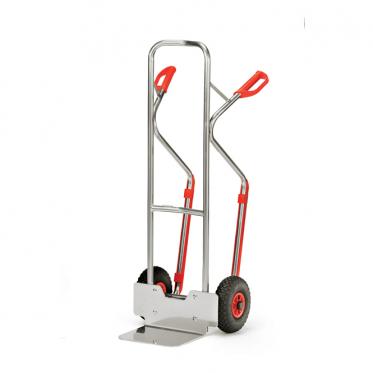 fetra Aluminiumkarre senkrechte Anlage 1.300 mm hoch mit Treppenkufen 1