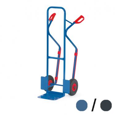 fetra Stahlrohrkarre senkrechte Anlage 1.300 mm hoch mit Treppenkufen 