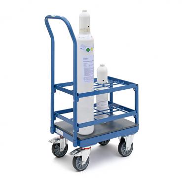 Transportwagen für medizinischen Sauerstoff - für 2 Flaschen bis Ø 160 mm und 4 Flaschen bis Ø 130 mm 