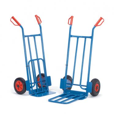 fetra Paketkarre mit Klapp- und starrer Schaufel schräggestellt 