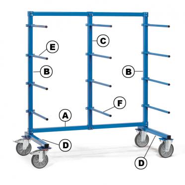 Komponenten für Tragarmwagen 