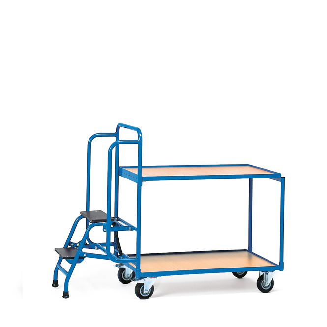 fetra Kommissionierwagen mit Trittstufen und 2 Ladeflächen ...